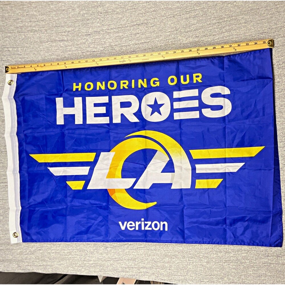 Verizon Los Angeles Rams NFL Honoring Our Heroes Flag Banner Blue